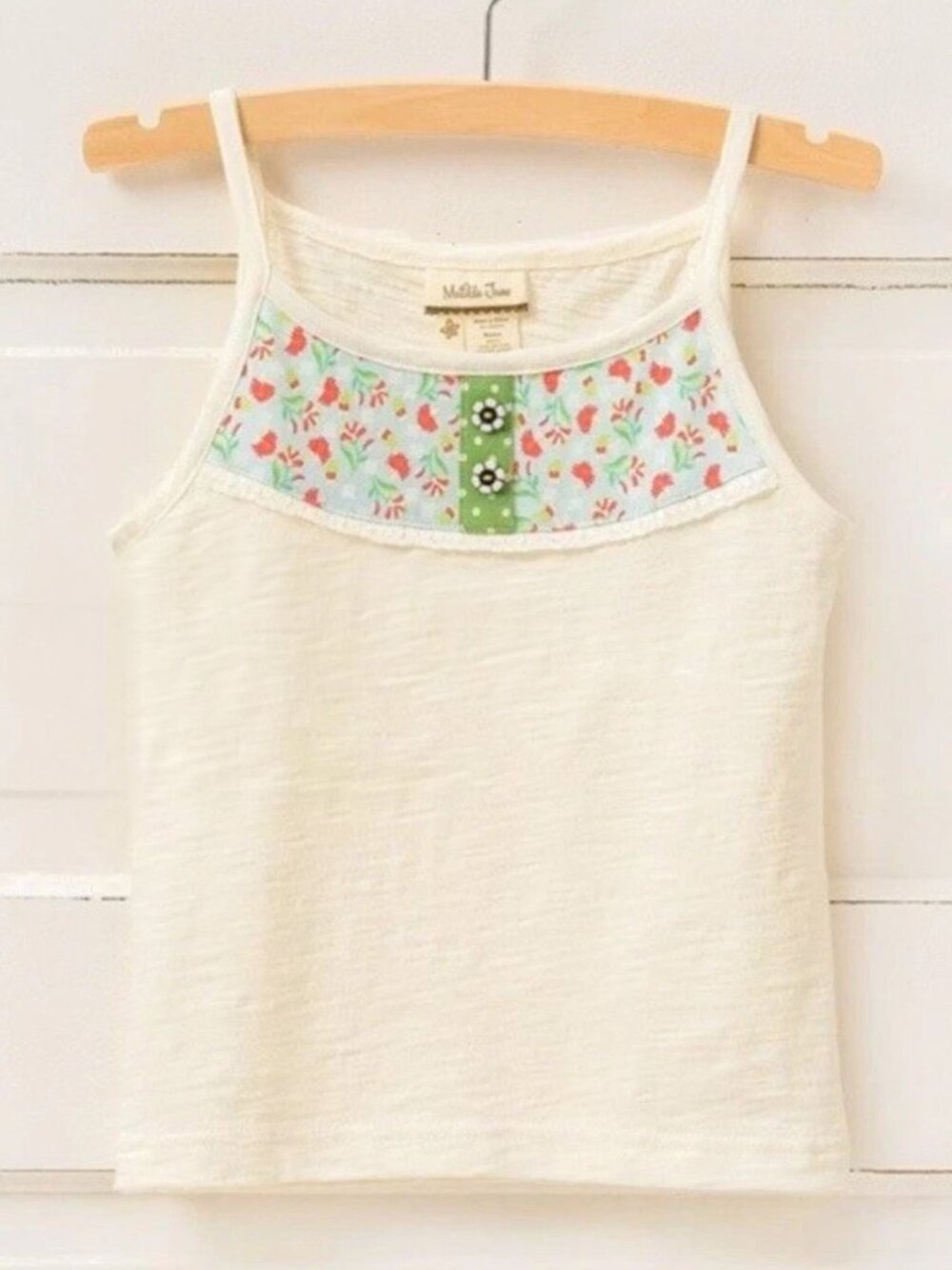 Matilda Jane | NWOT Scenic Route Heather Polka Dot Flower Button Lace Tank Top